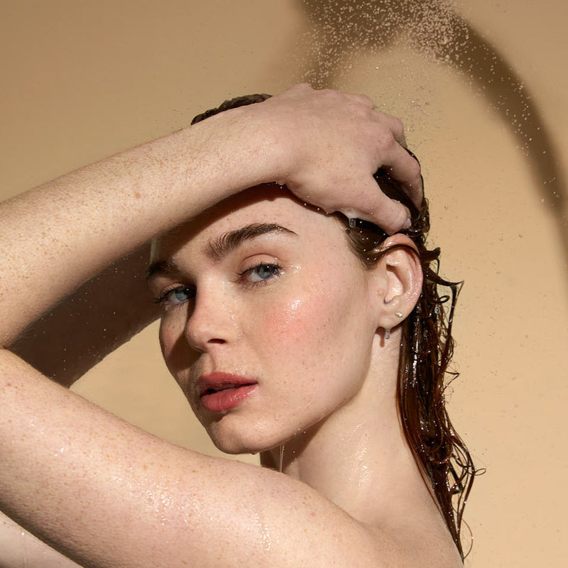 woman washing her scalp